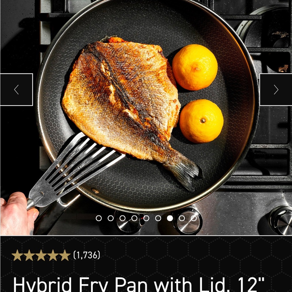 Hexclad Hybrid Fry Pan with Lid, 12"